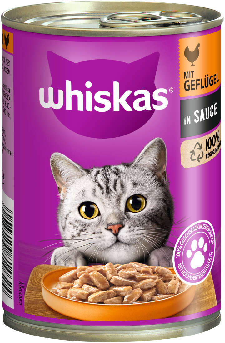 whiskas Katzen-Nassfutter 1+ mit Geflügel in Sauce